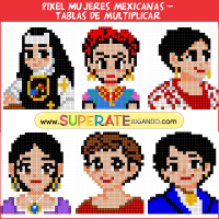 Pixel Personajes Mexicanos - MUJERES - Tablas de Multiplicar